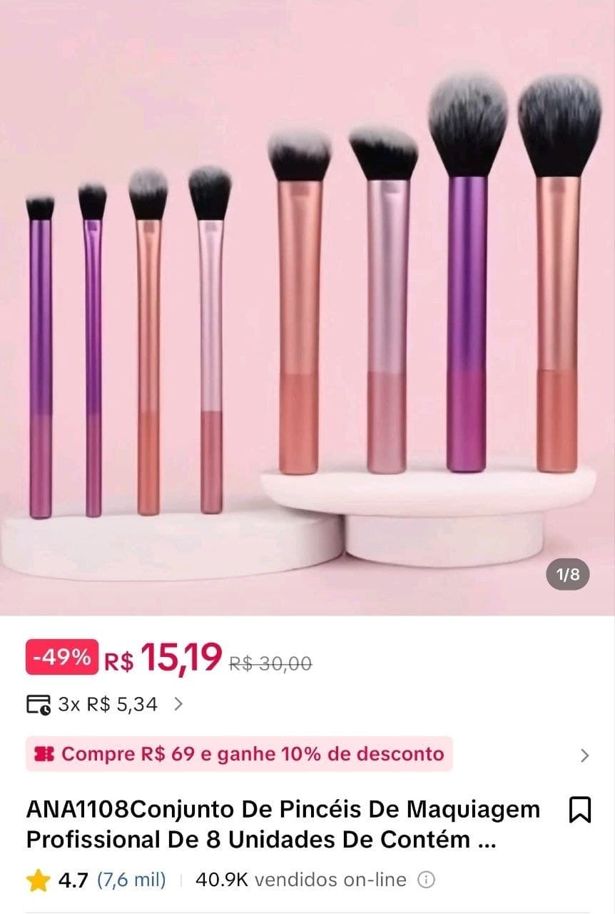 Conjunto de Pincéis de Maquiagem 